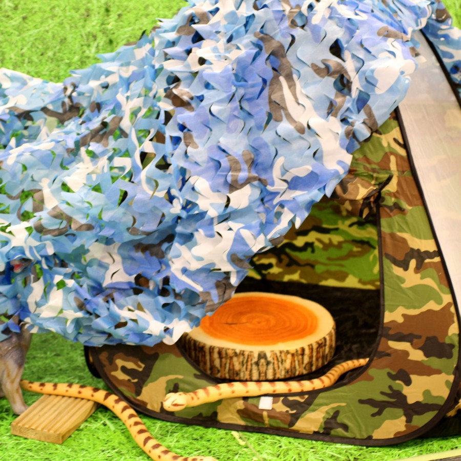 Loose Parts Talking Turtle | Blue Camouflage Den Netting Fabric