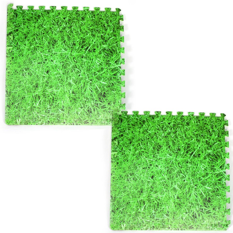 Play Mats Talking Turtle | Large Interlocking Foam Play Mats - 2X Grass