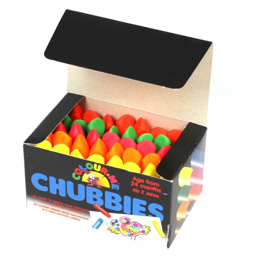 Arts & Crafts Talking Turtle | Chubbi Stumps: 40-Pack Of Vibrant Neon Crayons