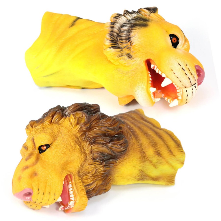 Role-Play Talking Turtle | 2 Lion & Tiger Wild Animal Hand Puppets For Endless Fun