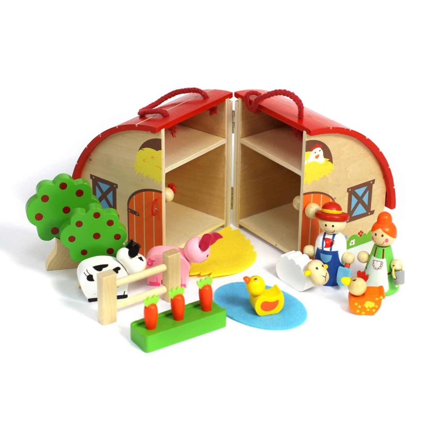 Small World Talking Turtle | Wooden Farm Playset - Eco-Friendly, Portable, & Ready-To-Play