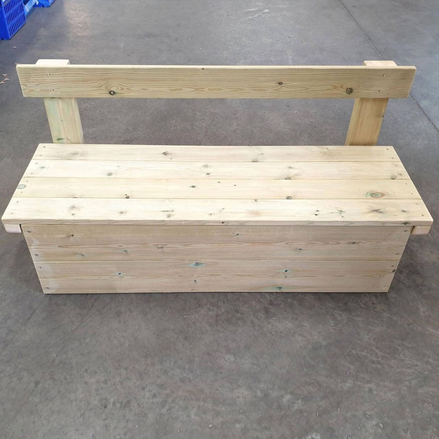 Outdoors Talking Turtle | Large Outdoor Wooden Storage Bench