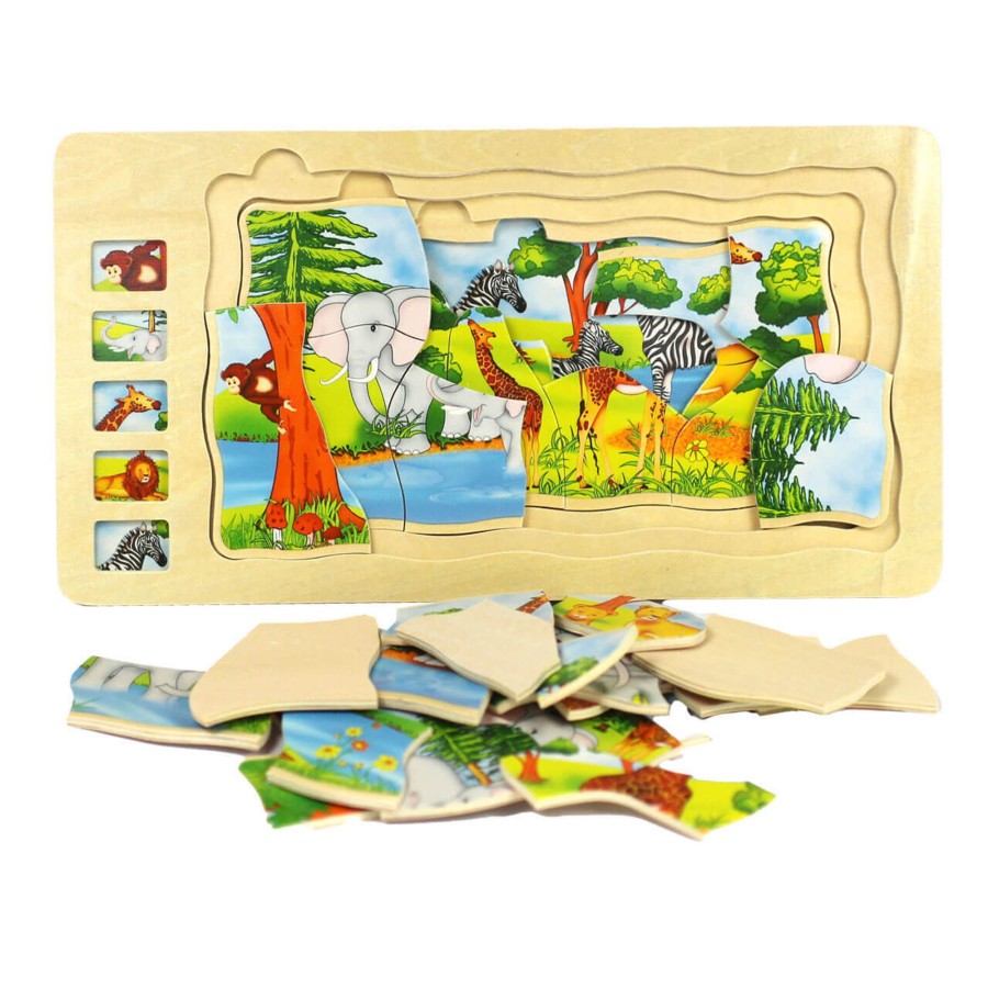 Jigsaws Talking Turtle | Safari Wooden Jigsaw Puzzle 5 Layers For Fun & Educational Play