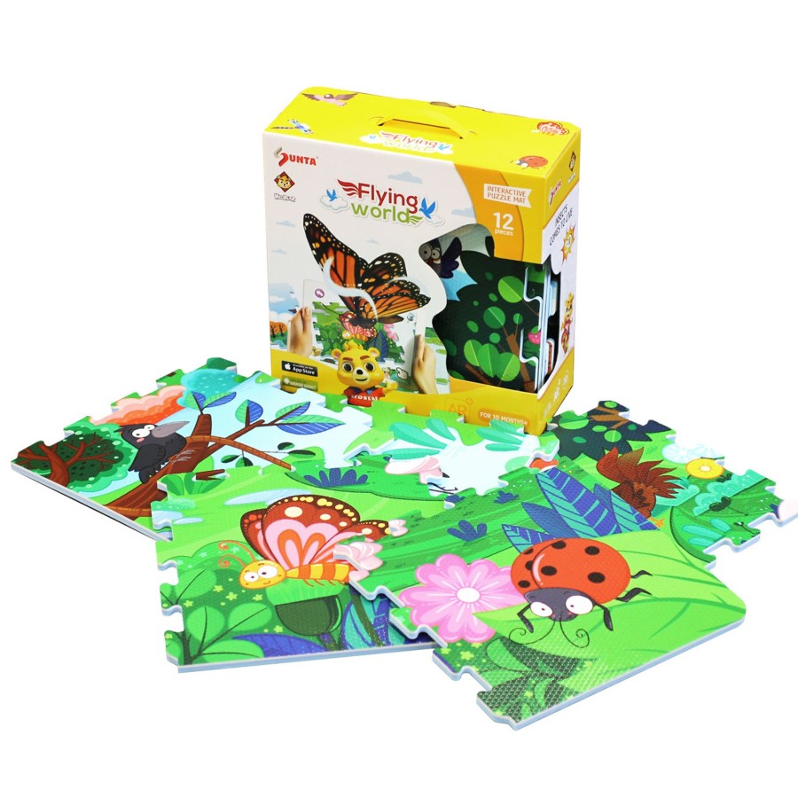 Play Mats Talking Turtle | 12Pc Augmented Reality Puzzle Mat Flying World