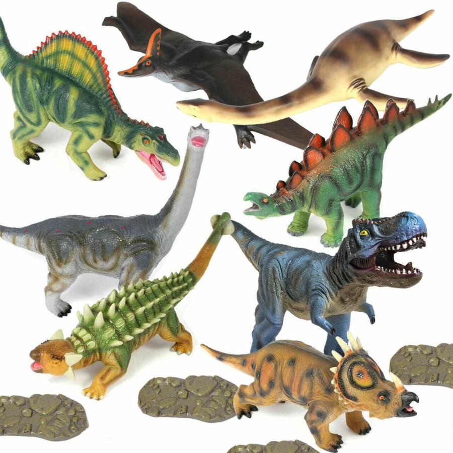 Jumbo Animals Talking Turtle | 8 Jumbo Dinosaur Toys & Footprint Bundle