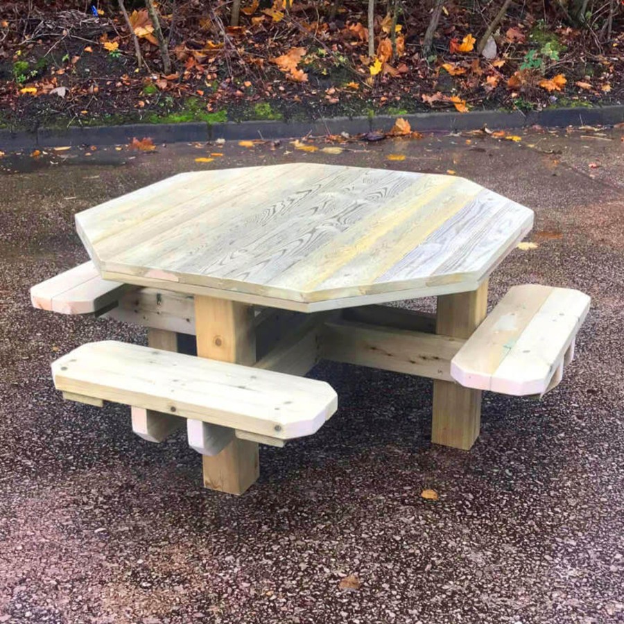 Outdoors Talking Turtle | Octagonal Wooden Outdoor Picnic Table