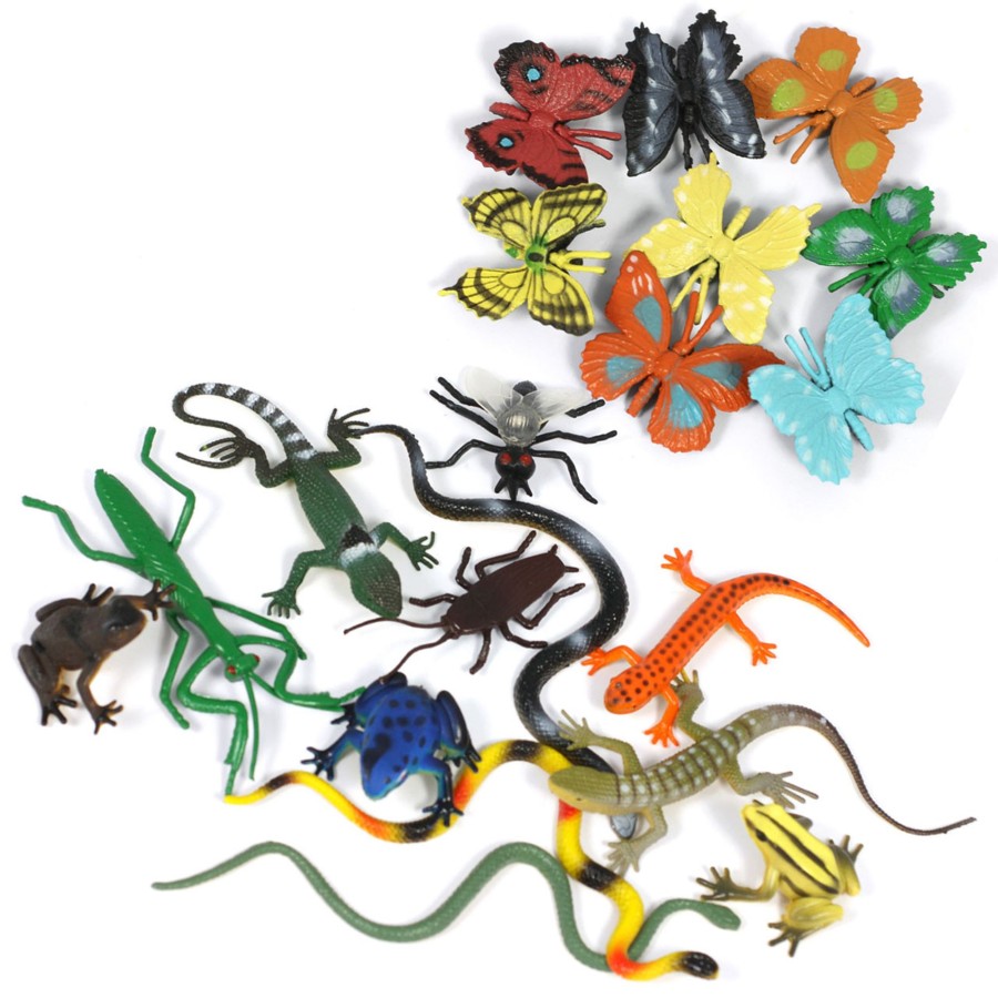 Small World Talking Turtle | Realistic Small World Butterfly, Lizard, & Minibeast Toys - 20Pcs