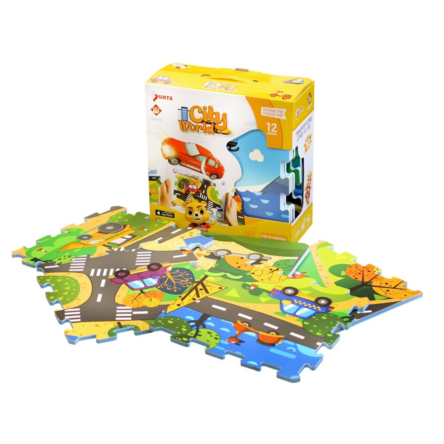 Play Mats Talking Turtle | 12Pc Augmented Reality Puzzle Mat City World