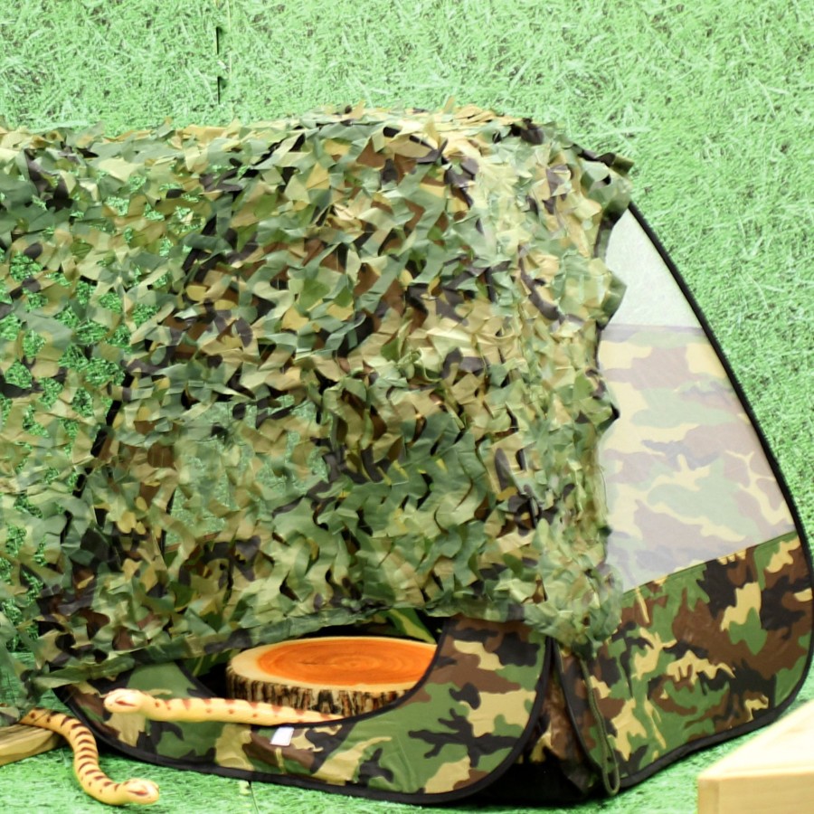 Outdoors Talking Turtle | Woodland Green Camouflage Den Netting Fabric