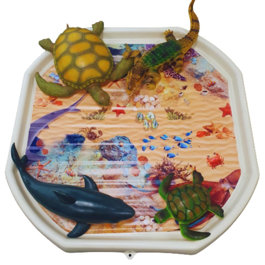 Messy Play Talking Turtle | Tuff Tray Mat - Sea Floor