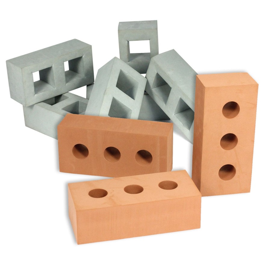 Construction Talking Turtle | Realistic Foam Bricks & Breeze Blocks - 45Pcs