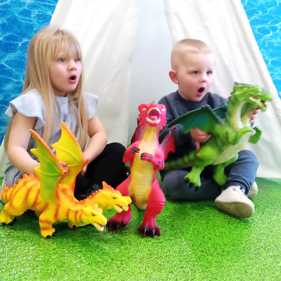 Jumbo Animals Talking Turtle | Jumbo Dragon Toy Set - 3 Unique Multi-Headed Designs