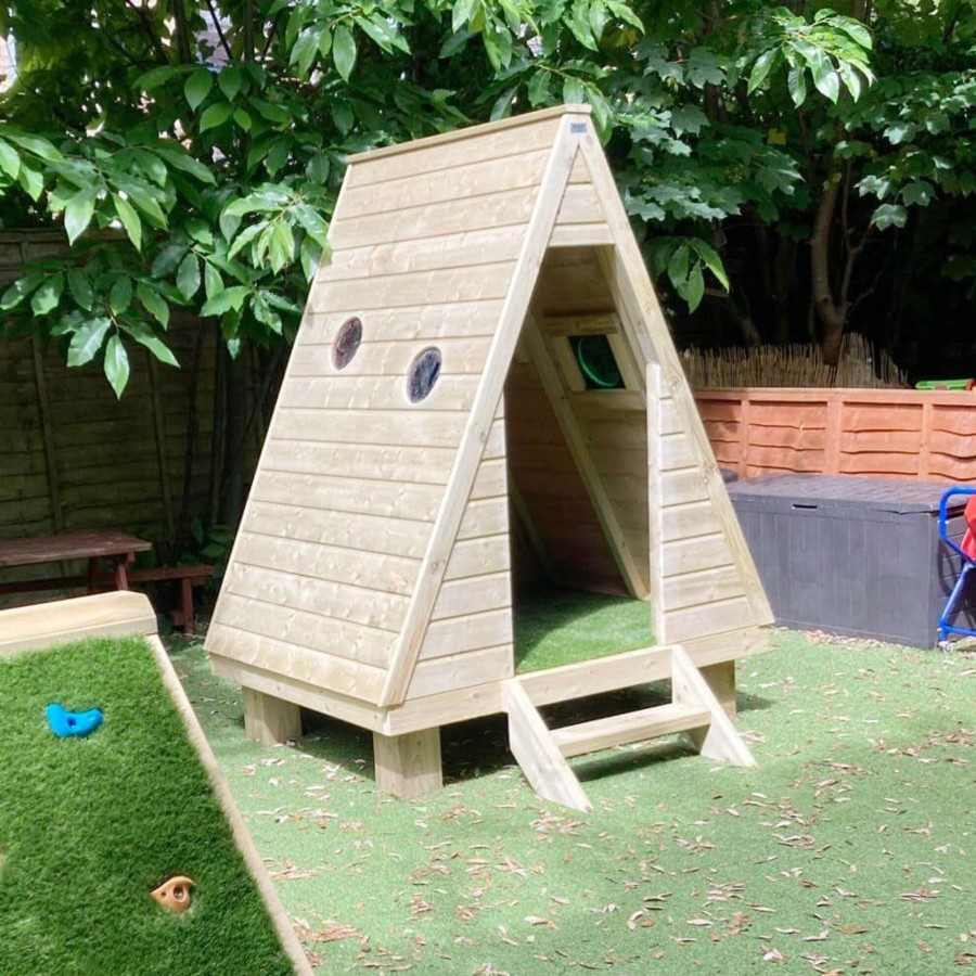 Outdoors Talking Turtle | Jungle Wooden Outdoor Playhouse With Artificial Grass Flooring