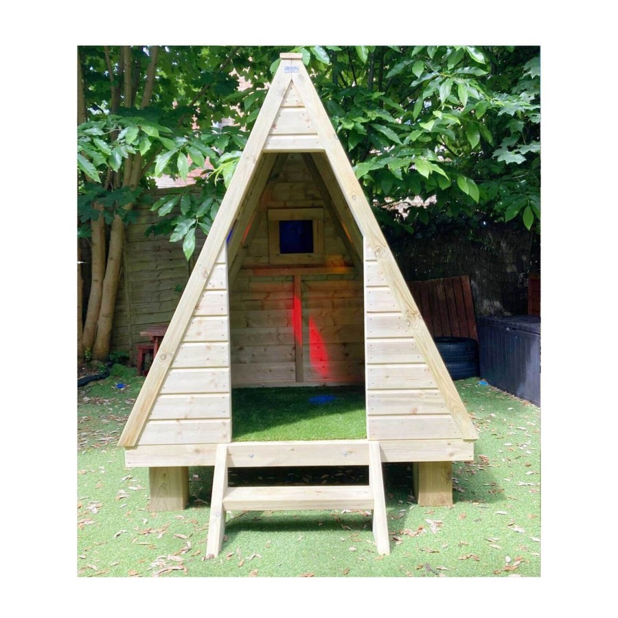 Outdoors Talking Turtle | Jungle Wooden Outdoor Playhouse With Artificial Grass Flooring