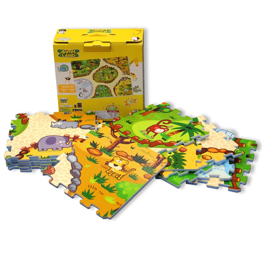 Play Mats Talking Turtle | 12Pc Augmented Reality Puzzle Mat Animal Land