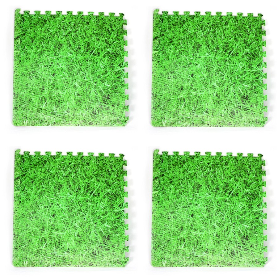 Play Mats Talking Turtle | Large Interlocking Foam Play Mats - 4X Grass