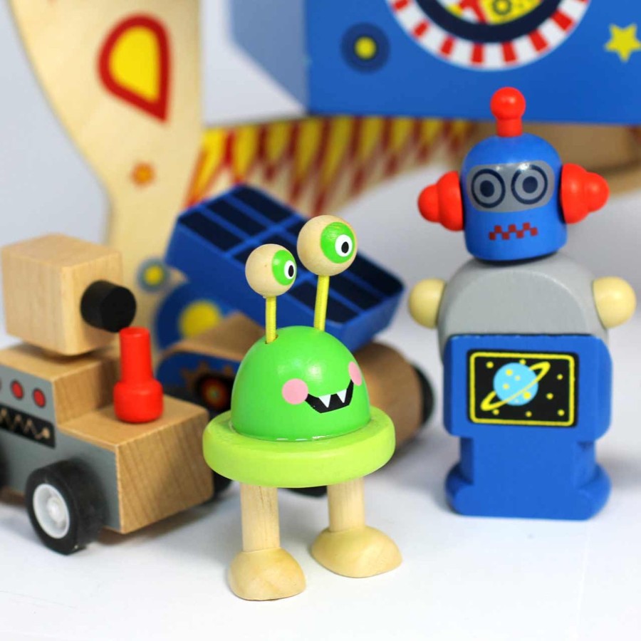 Small World Talking Turtle | Eco-Friendly Small World Wooden Space Station Playset For Galactic Adventures