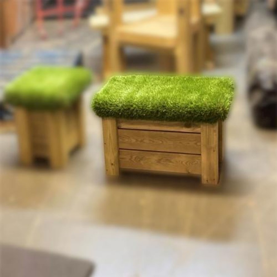 Outdoors Talking Turtle | Childrens Wooden Bench With Artificial Grass Top