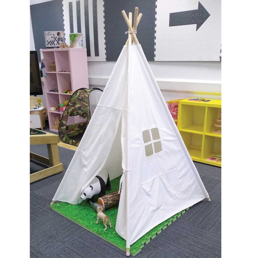 Outdoors Talking Turtle | Wooden Teepee Tent With Washable Canvas