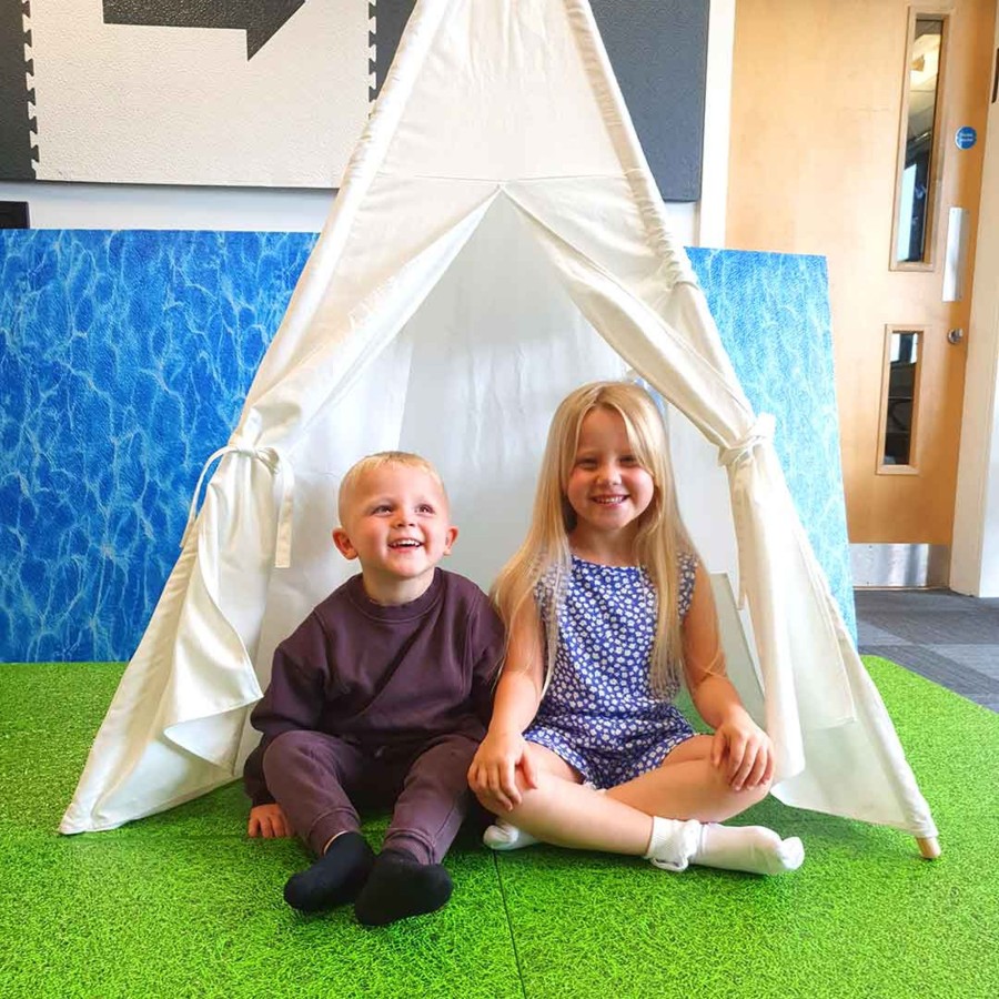 Outdoors Talking Turtle | Wooden Teepee Tent With Washable Canvas