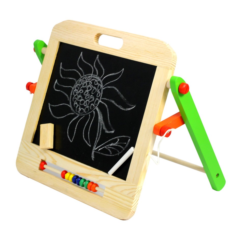 Arts & Crafts Talking Turtle | Reversible Wooden Tabletop Whiteboard & Chalkboard Easel