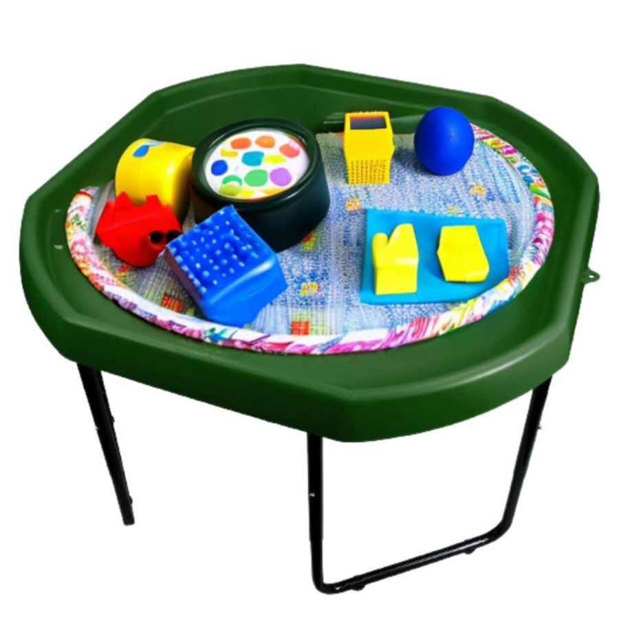 Messy Play Talking Turtle | Dark Green Tuff Tray And Stand - Height Adjustable