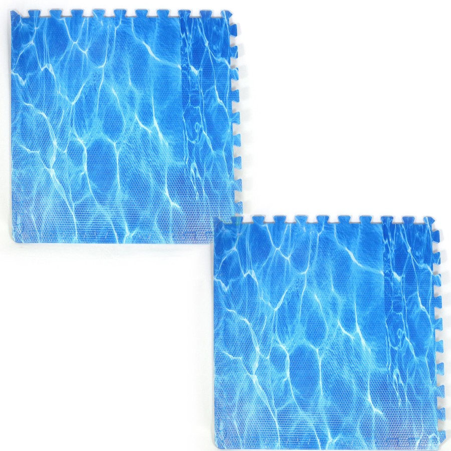 Play Mats Talking Turtle | Large Interlocking Foam Play Mats - 2X Water